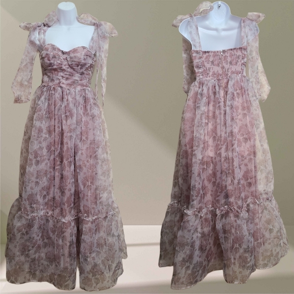 Petal & Pup Pink Floral Midi Dress - Picture 8 of 11